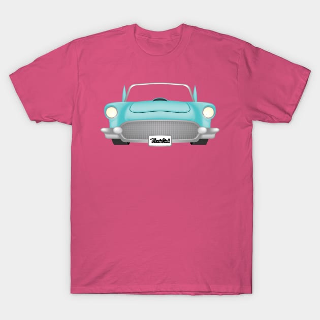 Teal Muscle Car T-Shirt by Tooniefied